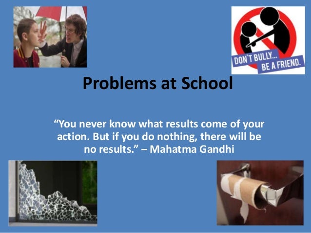 Problems at School slide showing bullying images