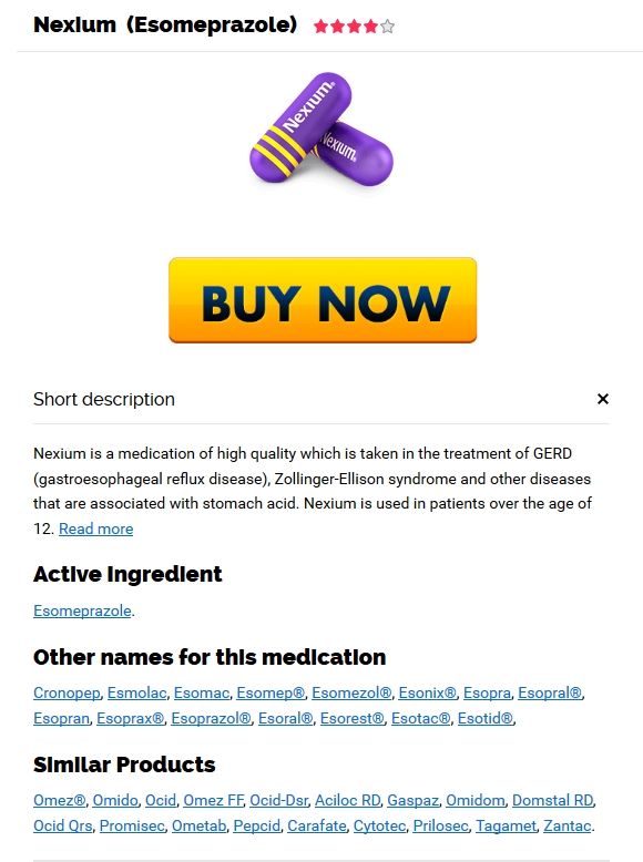 Purple Nexium capsules next to Buy Now button